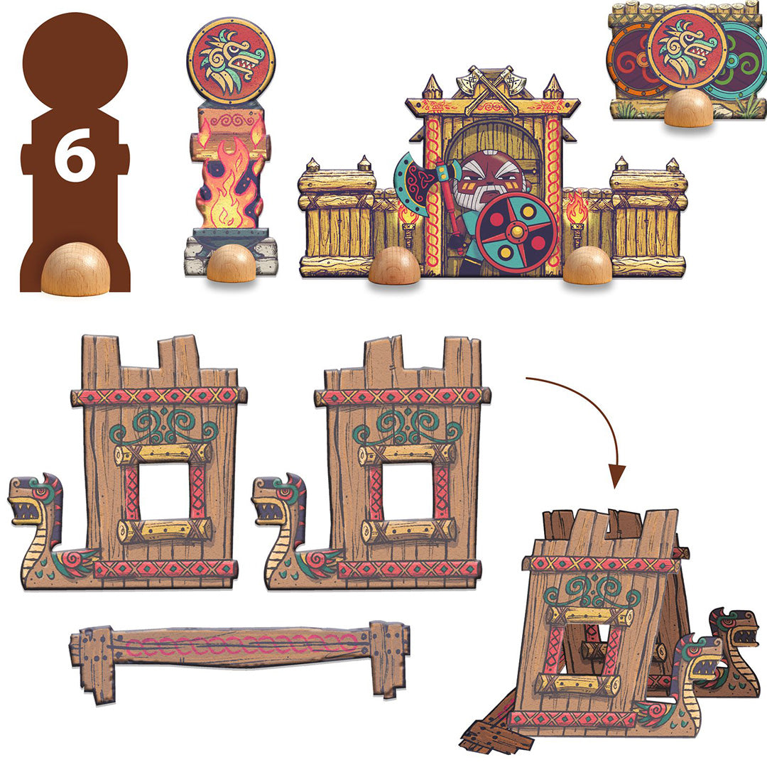 DJ06852 | djeco arty toys vloerpuzzel puzzl'up alric barbarious - 16-delig | 4