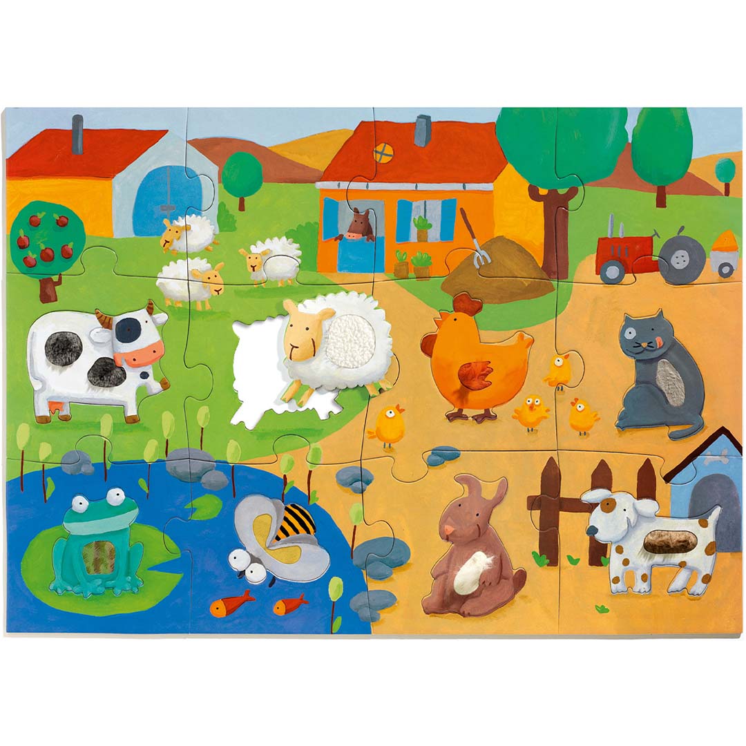 djeco sensorische puzzel boerderij - 20st