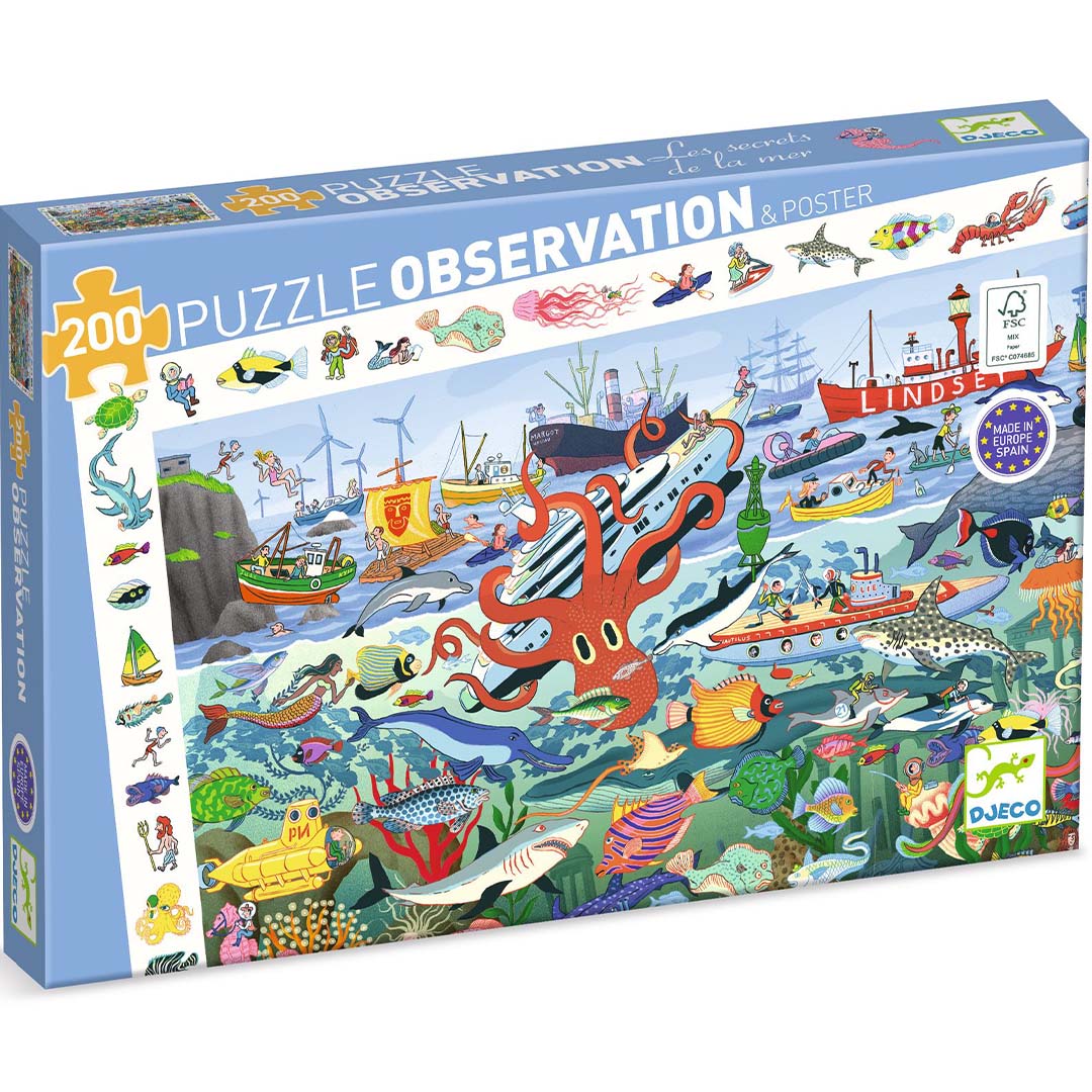djeco observatiepuzzel geheimen van de zee - 200st | DJ07460 | 1