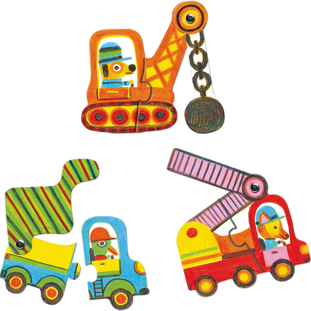 djeco puzzel duo bouwverkeer (6x2st)