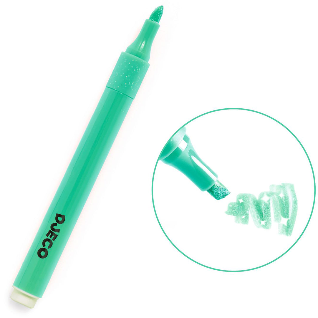 djeco markeerstiften glitter - mojito - 6st | DJ09535 | 2