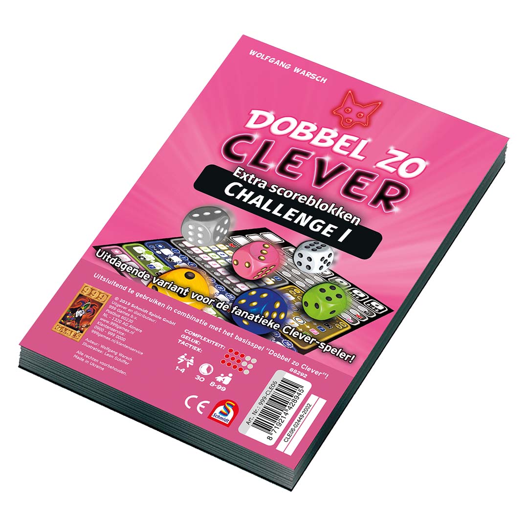 999 games scoreblokken dobbel zo clever challenge | 999-CLE06 | 0