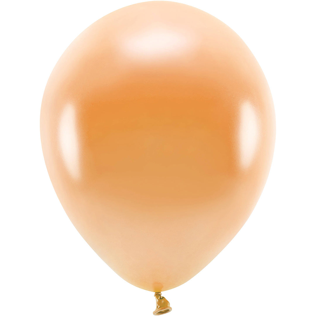 partydeco ballonnen metallic - orange - 30 cm - 10st | ECO30M-005-10 | 1