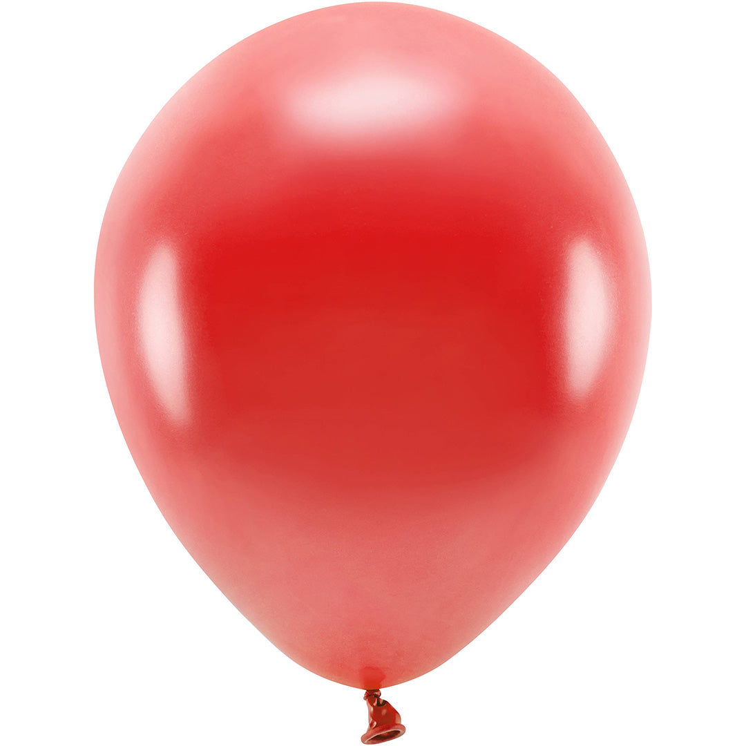 partydeco ballonnen metallic - rood - 30 cm - 10st | ECO30M-007-10 | 1