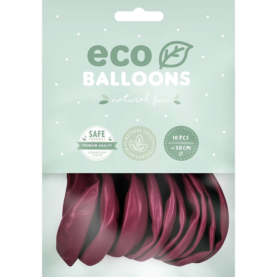 partydeco ballonnen pastel - diep rood - 30 cm - 10st | ECO30P-082-10 | 2