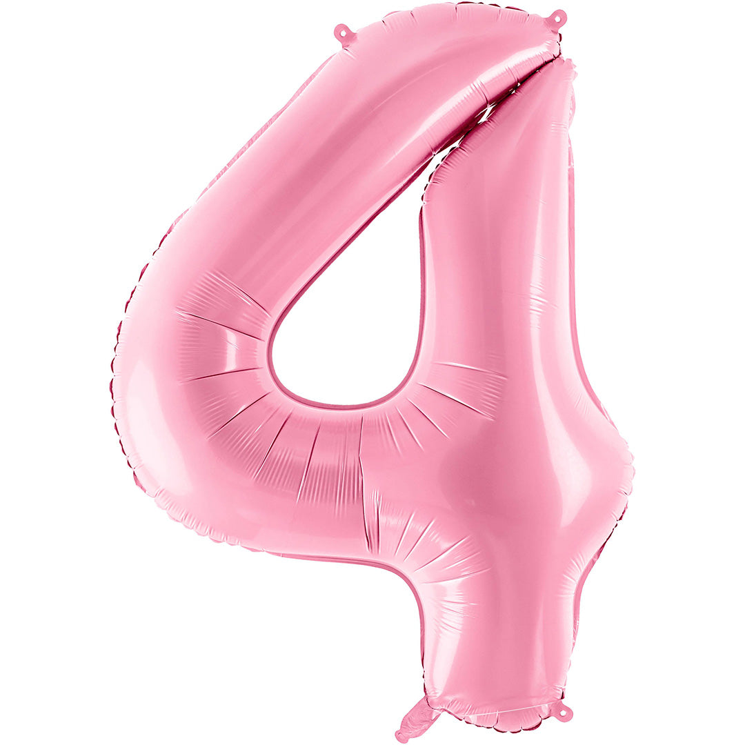partydeco cijferballon 4 roze - 86 cm | FB1P-4-081 | 1