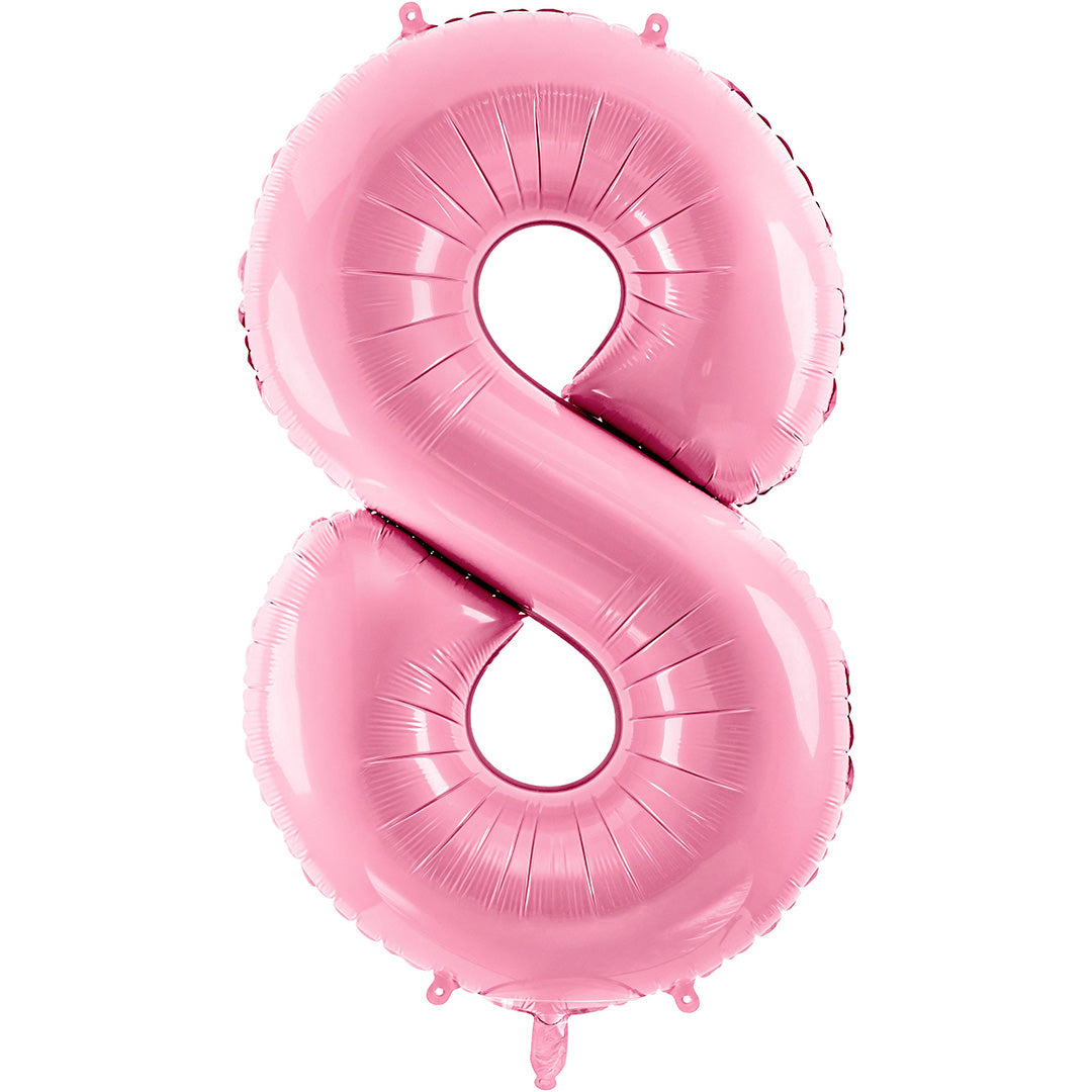 partydeco cijferballon 8 roze - 86 cm | FB1P-8-081 | 1
