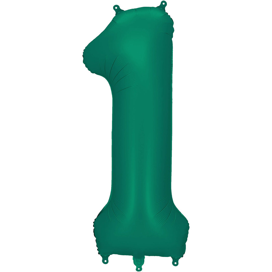 partydeco cijferballon 1 bottle groen - 86 cm | FB1S-1-012B | 1