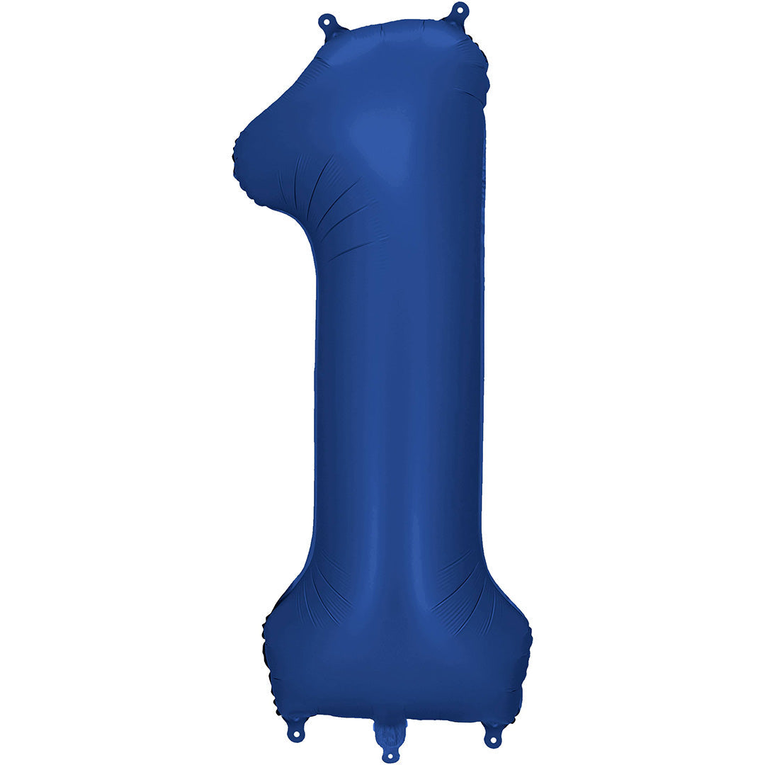 partydeco cijferballon 1 navy - 86 cm | FB1S-1-074 | 1