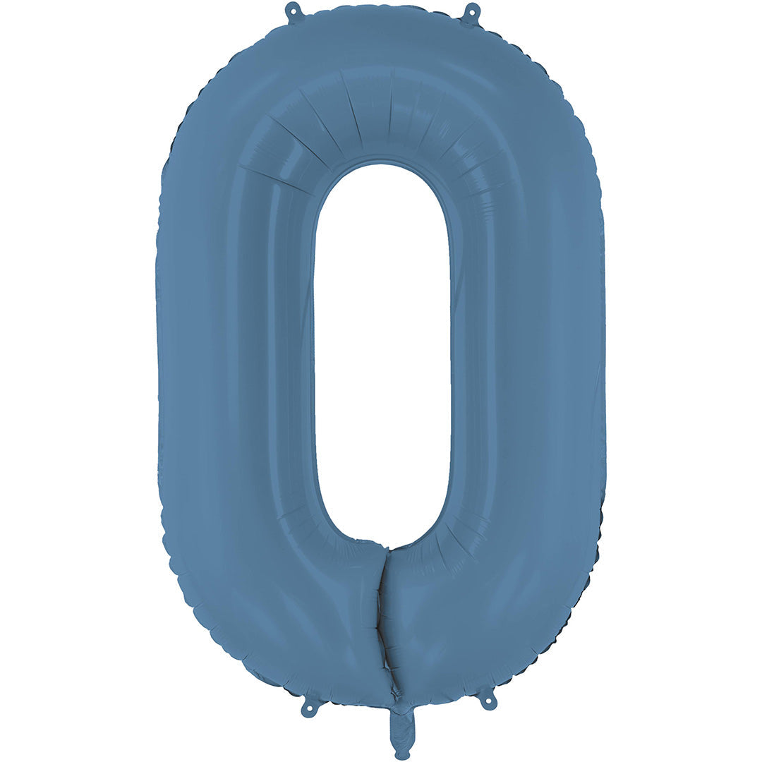 partydeco cijferballon 0 navy blauw - 86 cm | FB1T-0-074 | 1