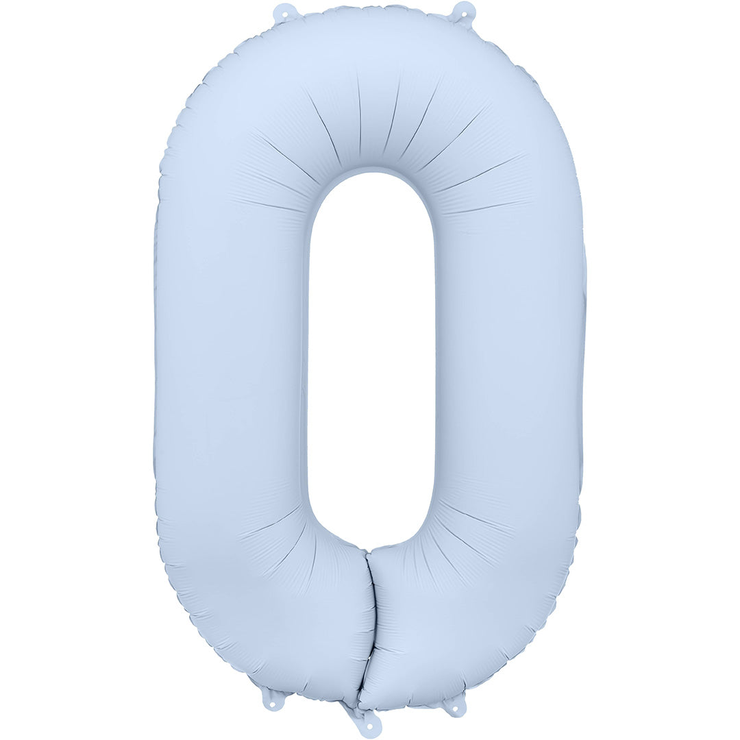 partydeco cijferballon 0 misty blauw - 86 cm | FB1T-0-093 | 1