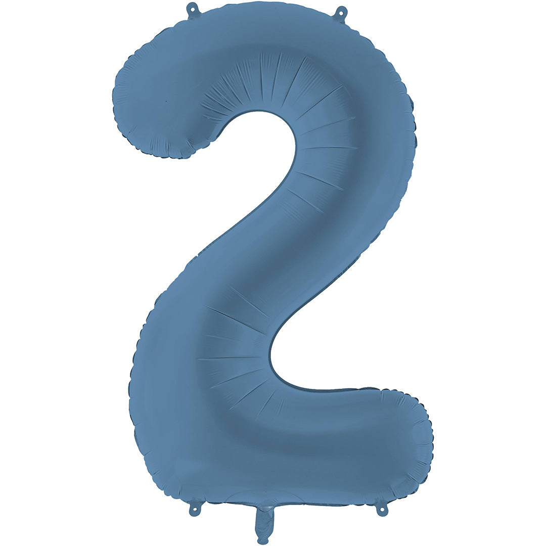 partydeco cijferballon 2 navy blauw - 86 cm | FB1T-2-074 | 1