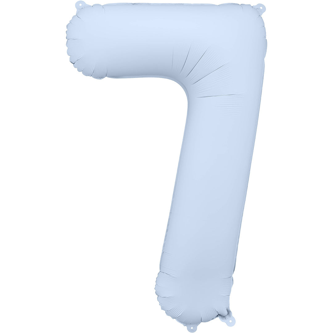 partydeco cijferballon 7 misty blauw - 86 cm | FB1T-7-093 | 1