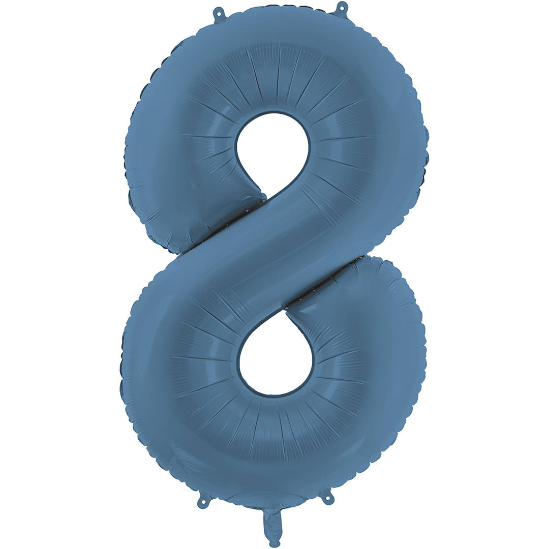 partydeco cijferballon 8 navy blauw - 86 cm | FB1T-8-074 | 1