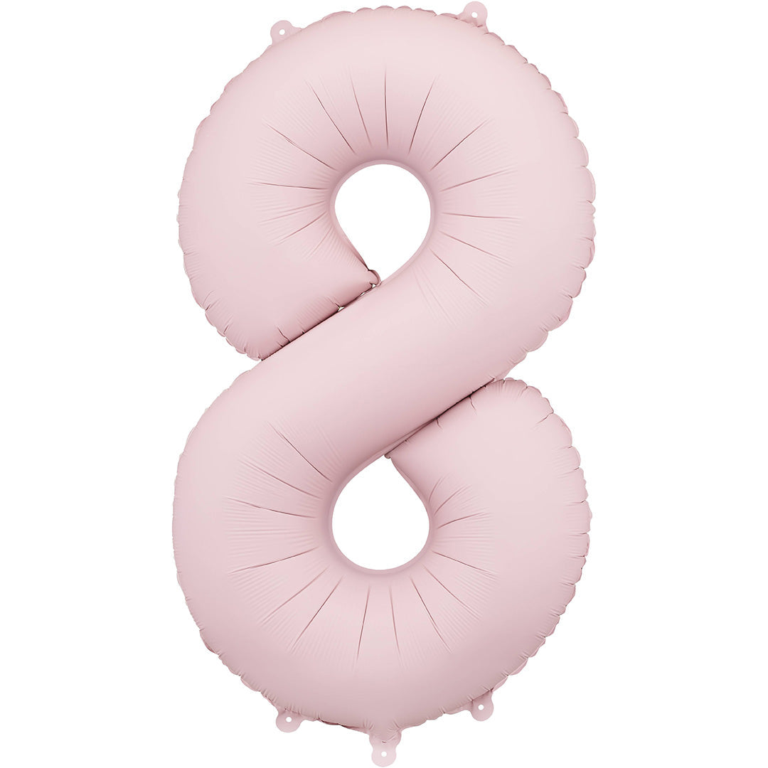 partydeco cijferballon 8 licht roze - 86 cm | FB1T-8-081J | 1