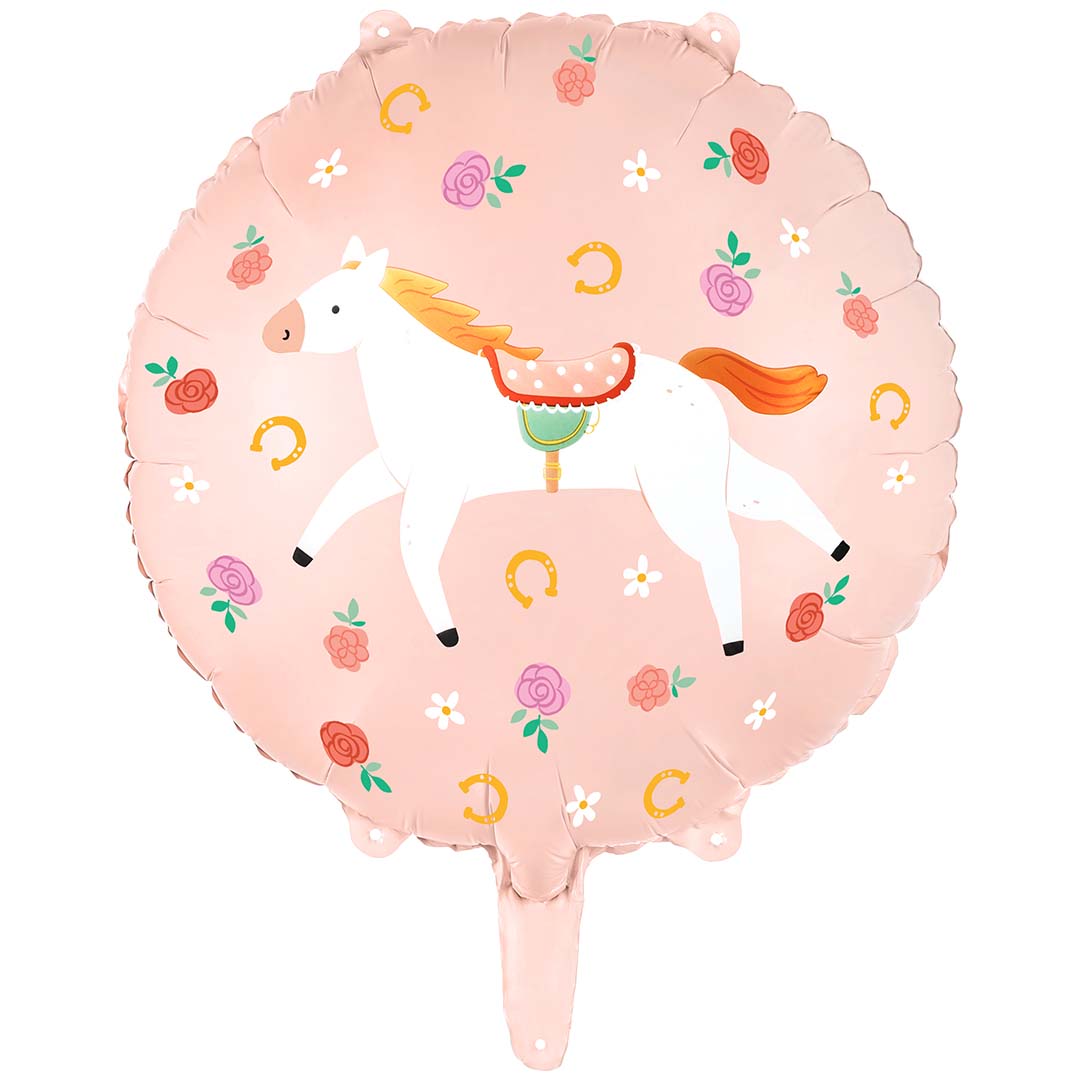 partydeco ronde folieballon paard - 35 cm | FB227 | 1