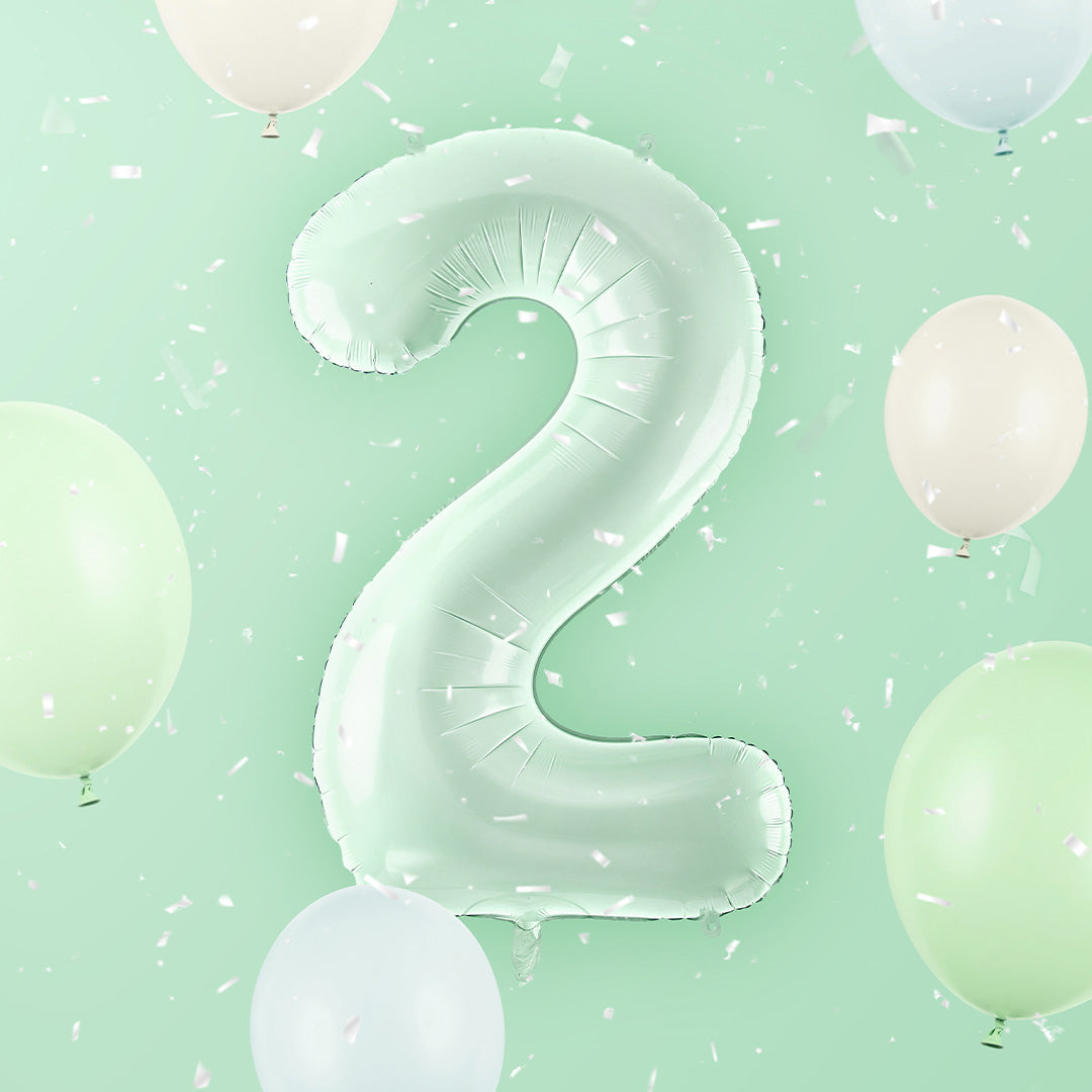 partydeco cijferballon 2 groen - 72 cm | FB230G-2-012 | 2