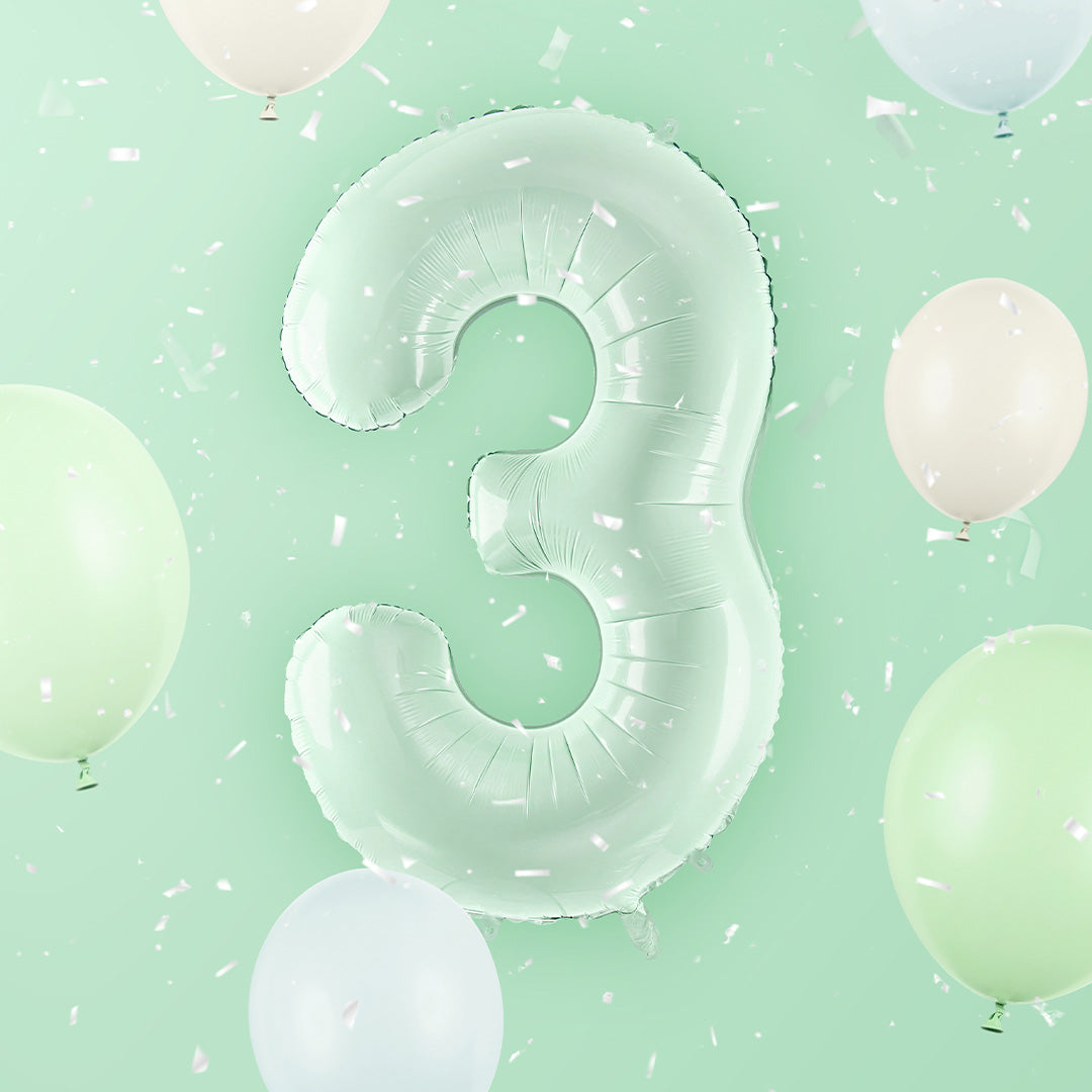 partydeco cijferballon 3 groen - 72 cm | FB230G-3-012 | 2