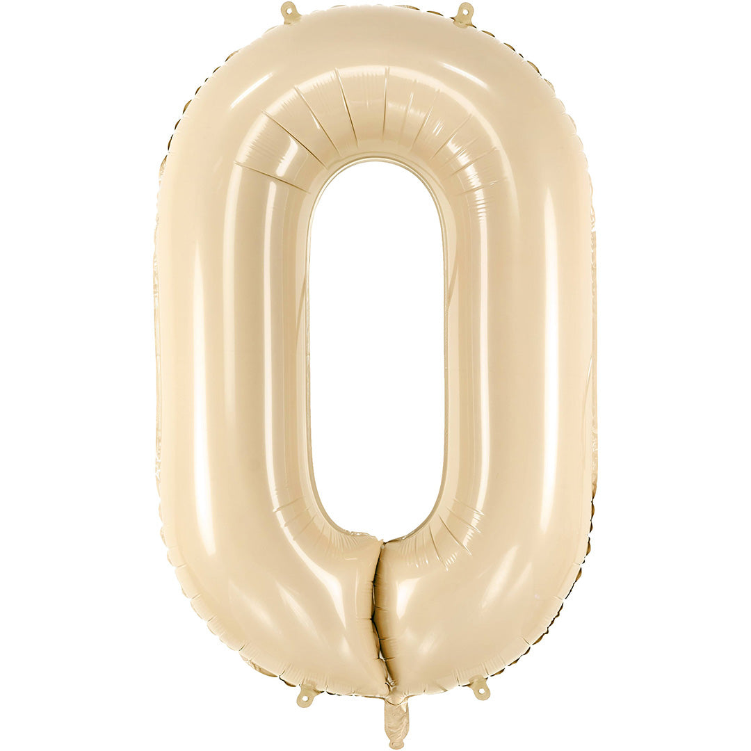 partydeco cijferballon 0 beige - 72 cm | FB230P-0-013 | 1