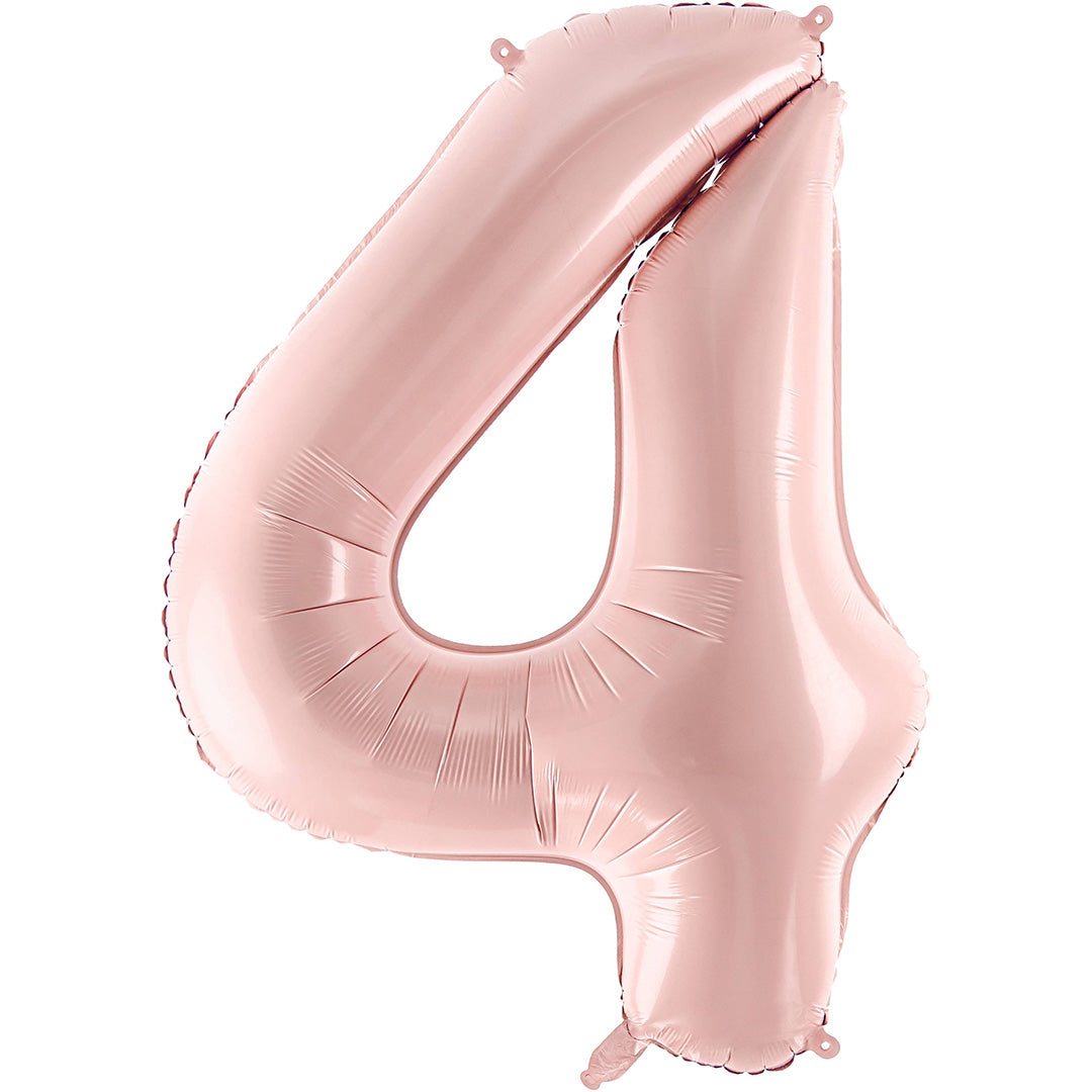 partydeco cijferballon 4 licht roze - 72 cm | FB230P-4-081J | 1
