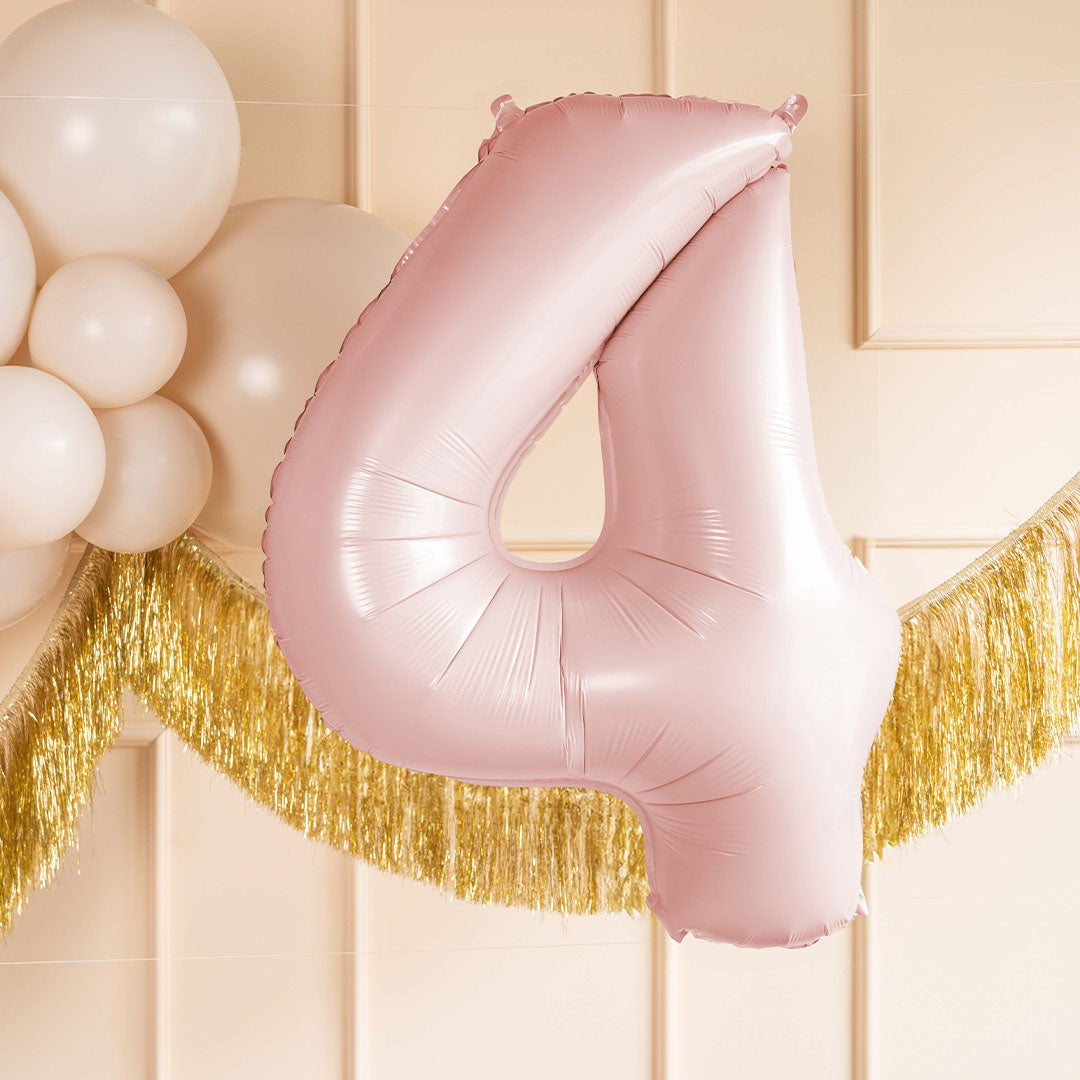 partydeco cijferballon 4 licht roze - 72 cm | FB230P-4-081J | 2