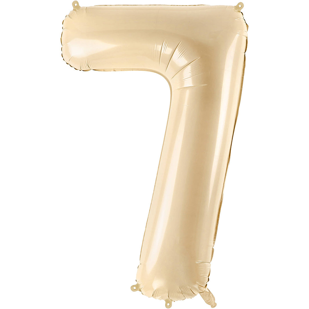 partydeco cijferballon 7 beige - 72 cm | FB230P-7-013 | 1