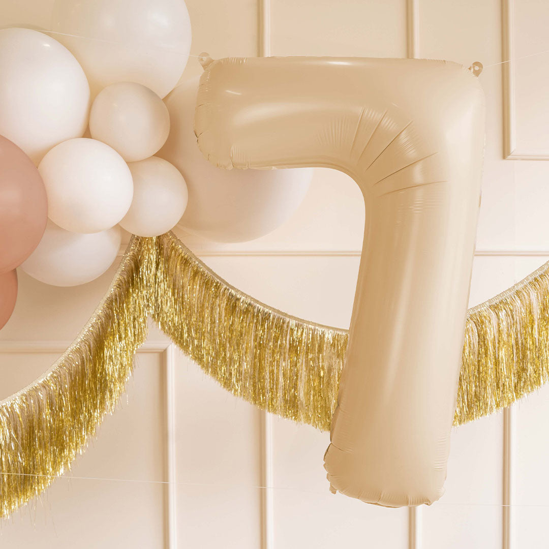 partydeco cijferballon 7 beige - 72 cm | FB230P-7-013 | 2