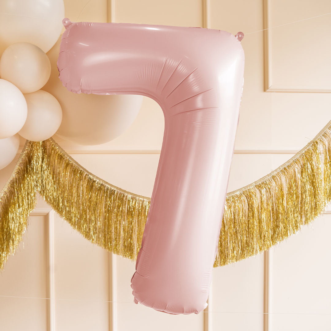 partydeco cijferballon 7 licht roze - 72 cm | FB230P-7-081J | 2