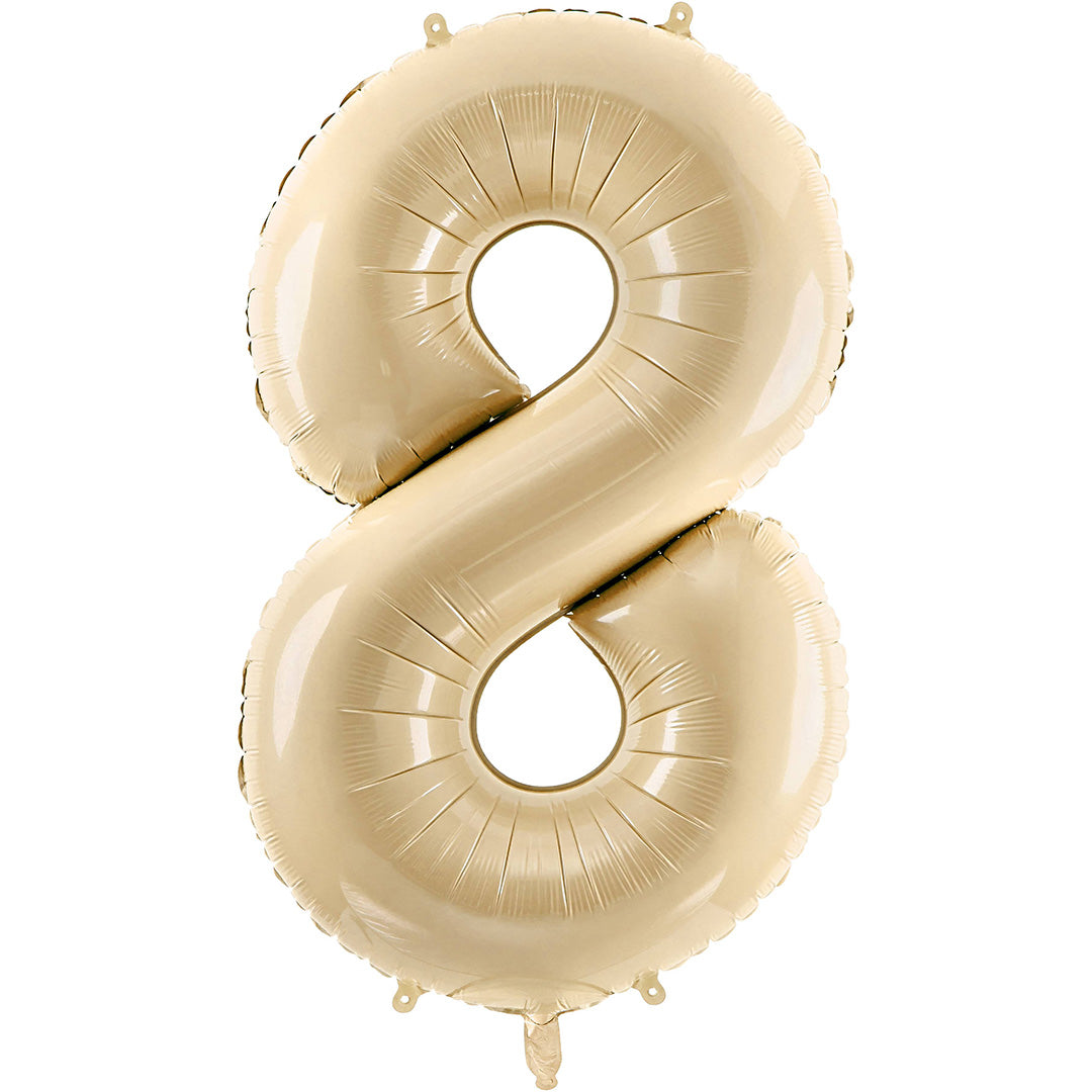 partydeco cijferballon 8 beige - 72 cm | FB230P-8-013 | 1