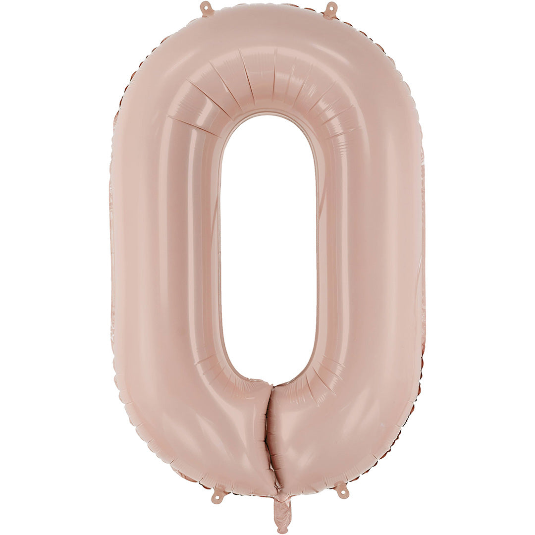 partydeco cijferballon 0 donker beige - 72 cm | FB230T-0-013C | 1