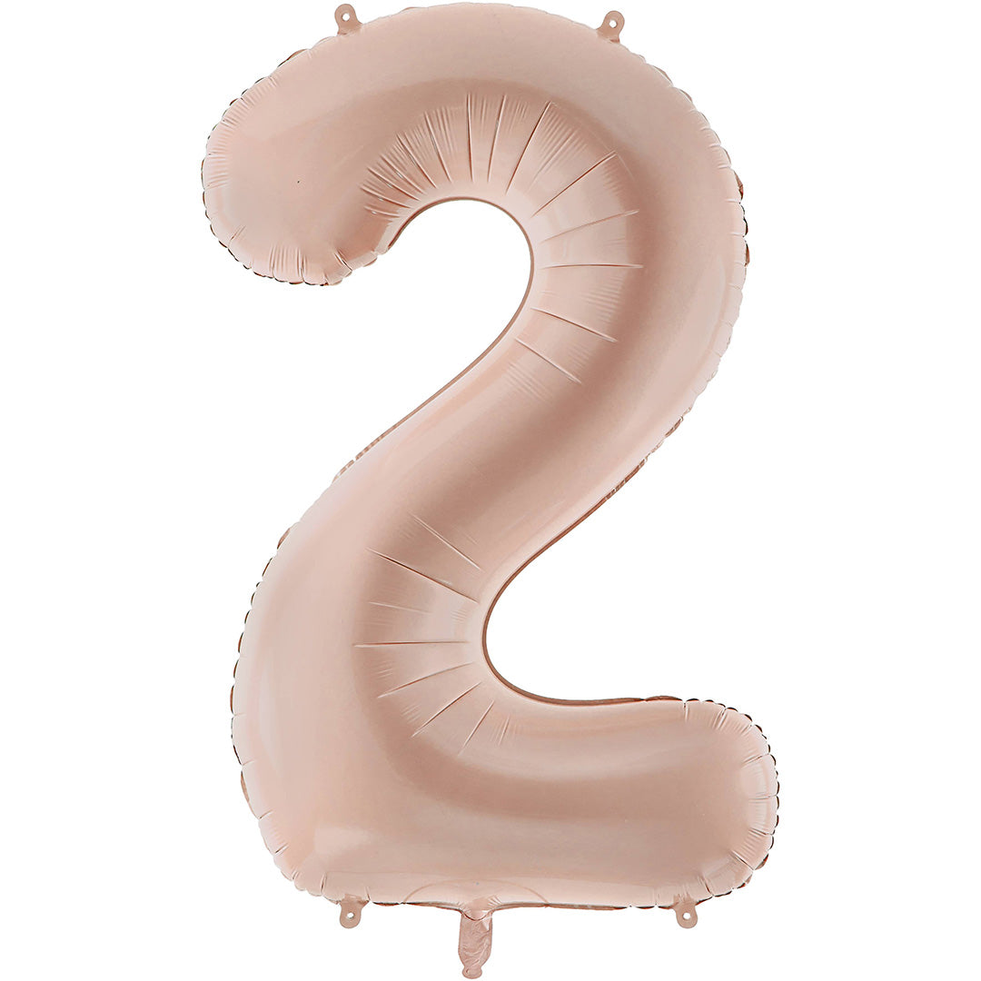 partydeco cijferballon 2 donker beige - 72 cm | FB230T-2-013C | 1