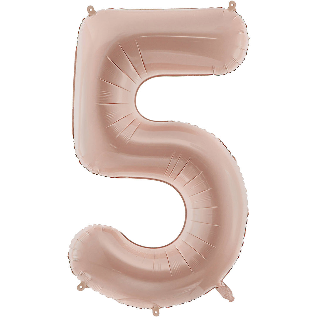partydeco cijferballon 5 donker beige - 72 cm | FB230T-5-013C | 1