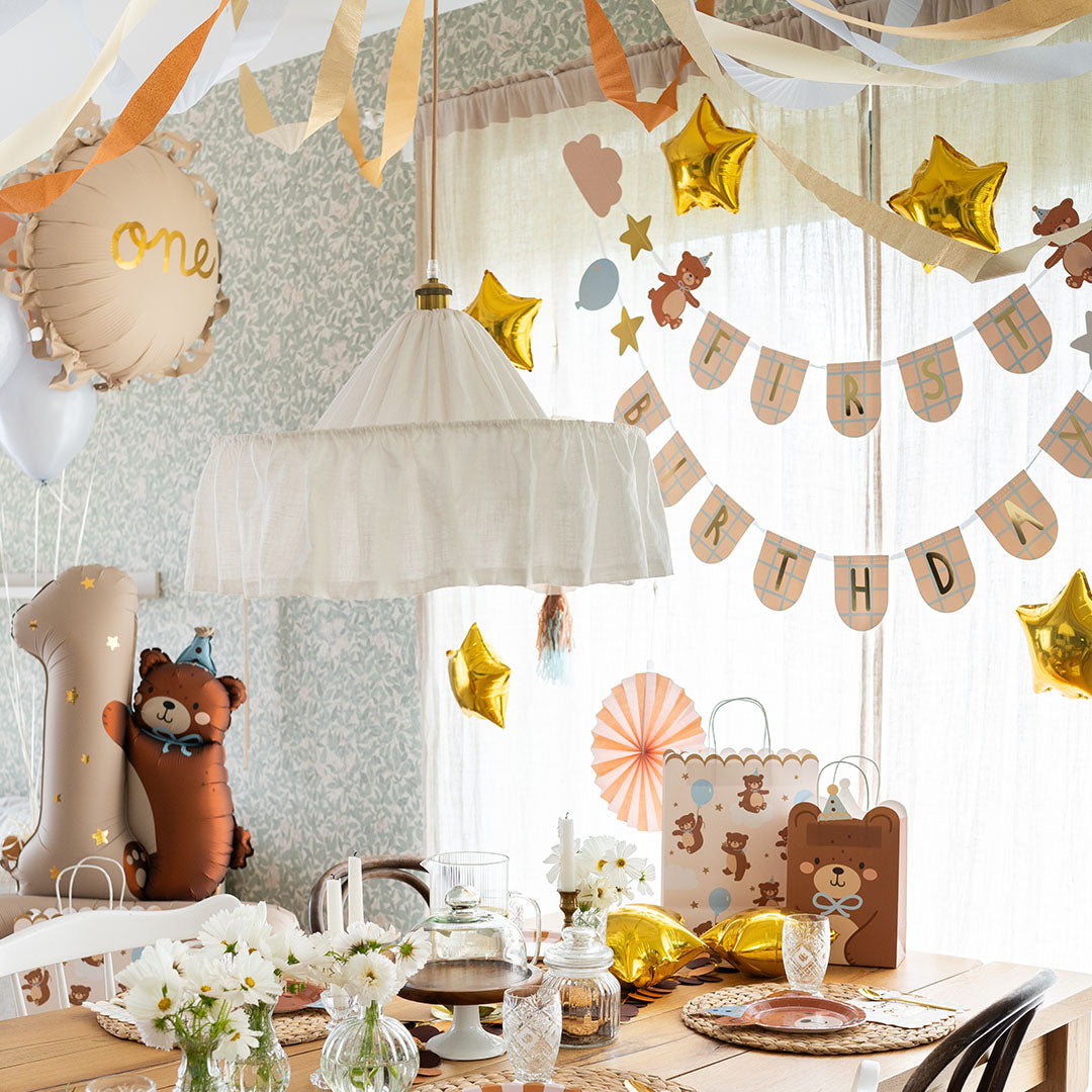 partydeco cijferballon 1 - beer - 81 cm | FB235 | 2