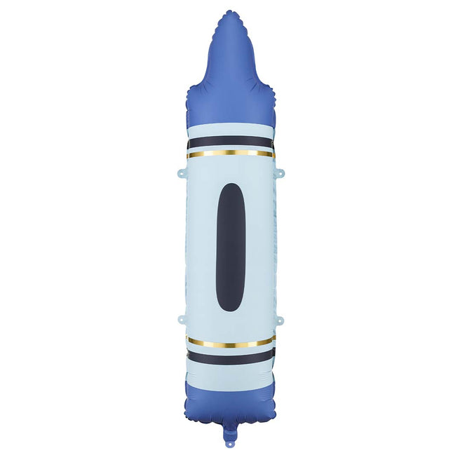 partydeco folieballon krijtje - blauw - 104 cm | FB239-001 | 1