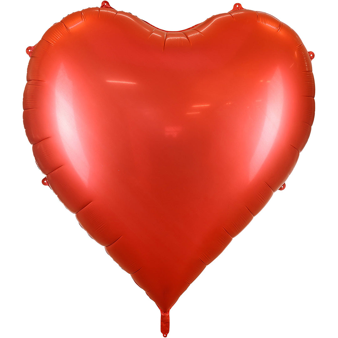 partydeco folieballon hart - rood - 136x129 cm | FB260 | 1