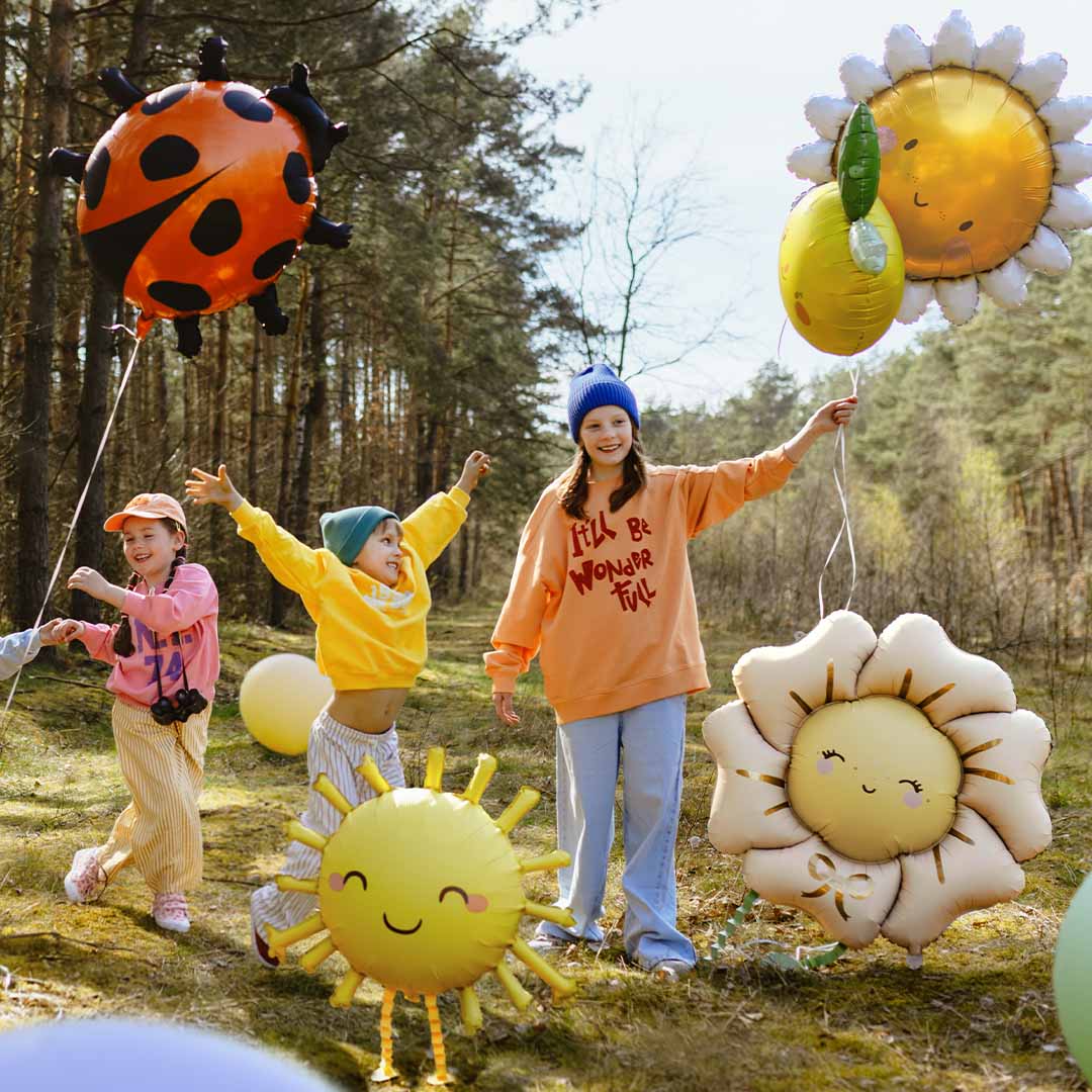 partydeco folieballon bloem - beige - 104 cm | FB273-013J | 3