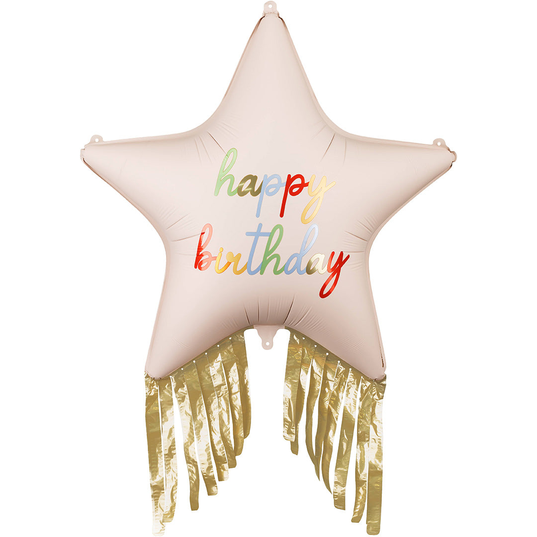 partydeco folieballon ster happy birthday - 72x72 cm | FB308 | 1