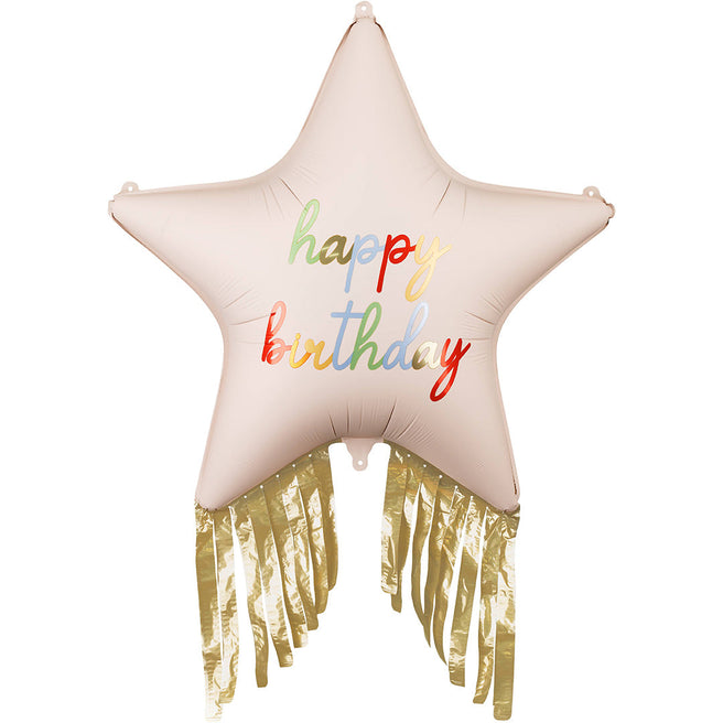 partydeco folieballon ster happy birthday - 72x72 cm | FB308 | 1