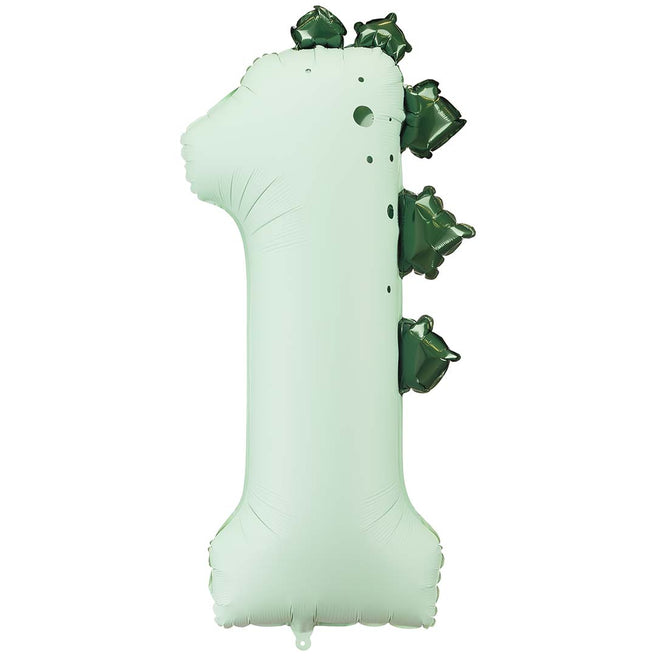 partydeco cijferballon 1 - dinosaurus - 92 cm | FB315-1 | 1