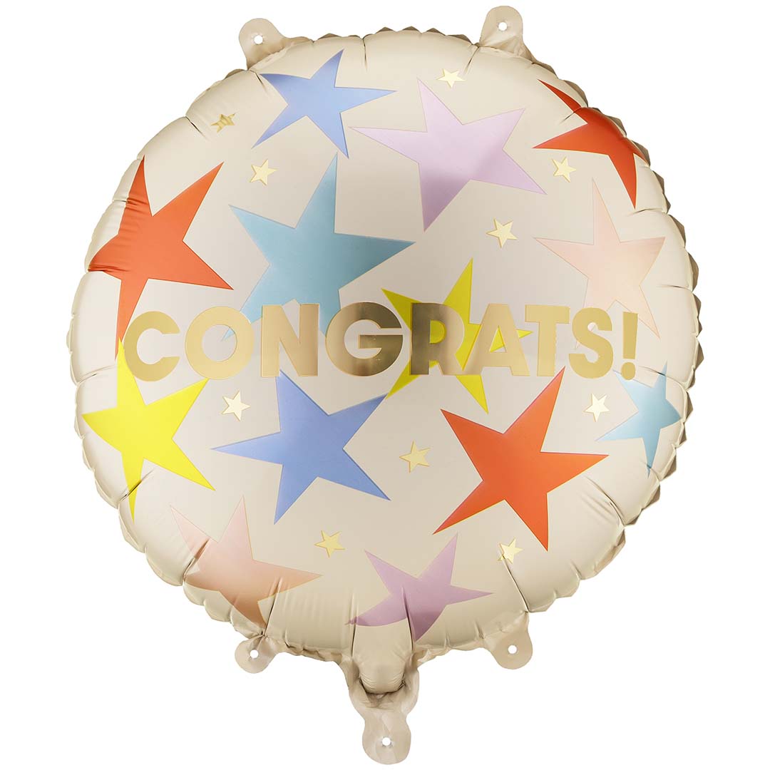 partydeco ronde folieballon congrats - 35 cm | FB339 | 1