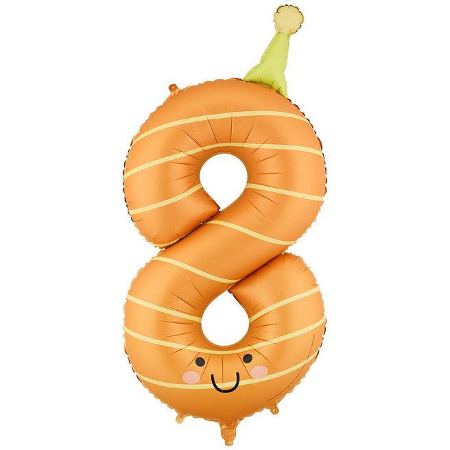 partydeco cijferballon 8 - oranje - 86 cm | FB411T-8 | 2