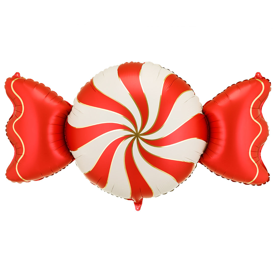 partydeco folieballon snoepje - rood beige