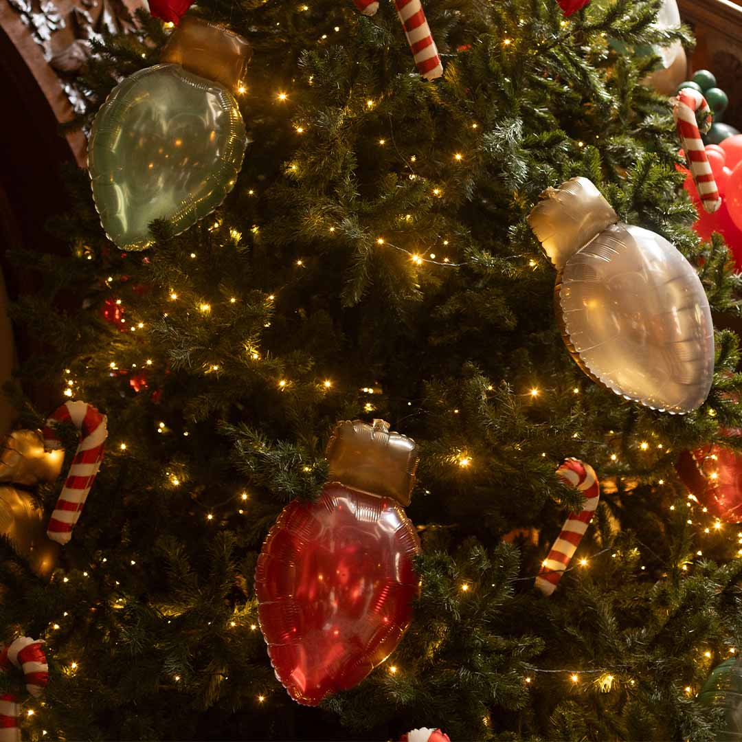 partydeco folieballonnen kerstlampjes - 3st