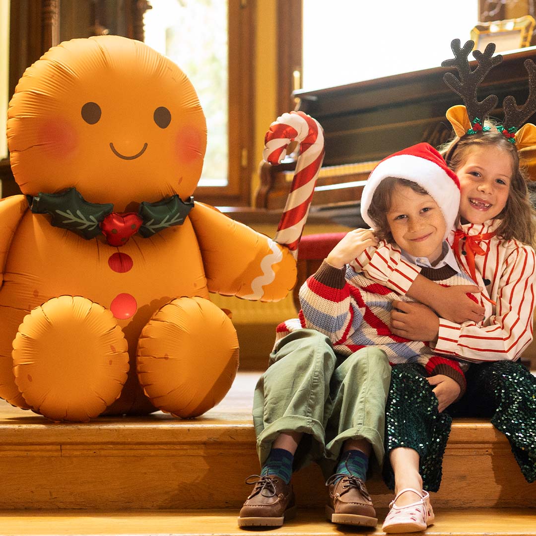 partydeco folieballon gingerbread mannetje