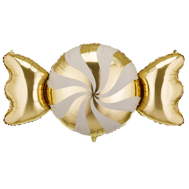partydeco folieballon snoepje - goud beige