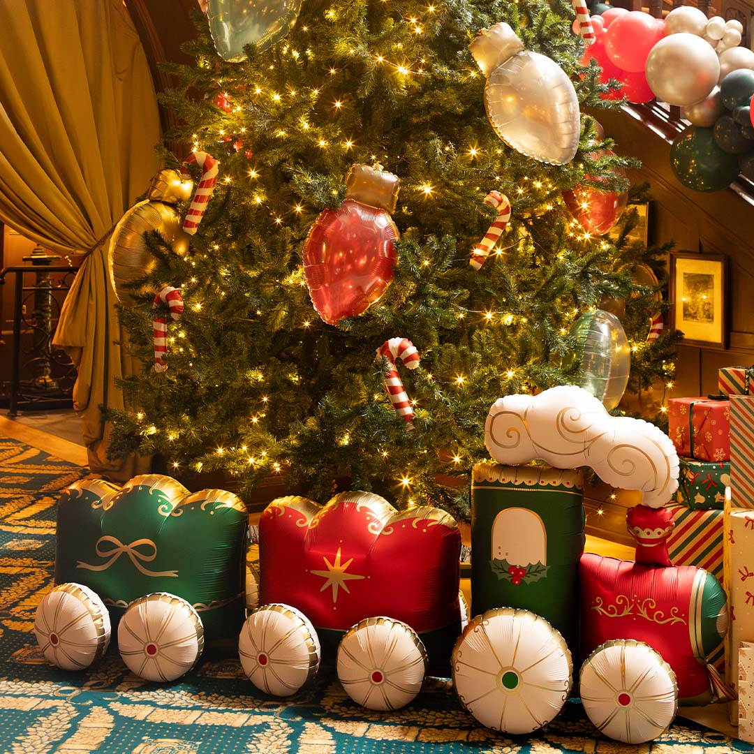 partydeco folieballon kersttrein XXL