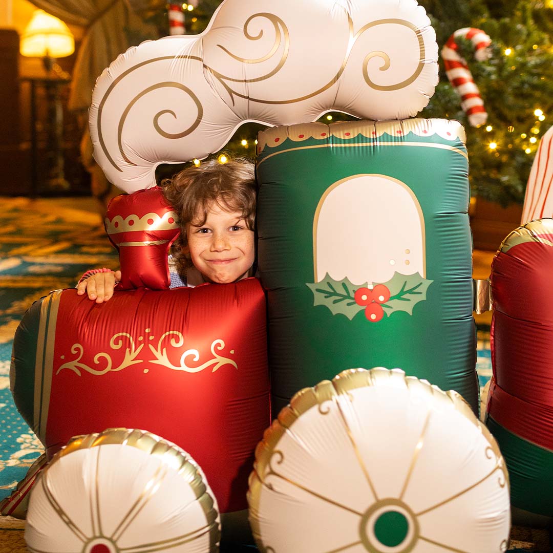 partydeco folieballon kersttrein XXL