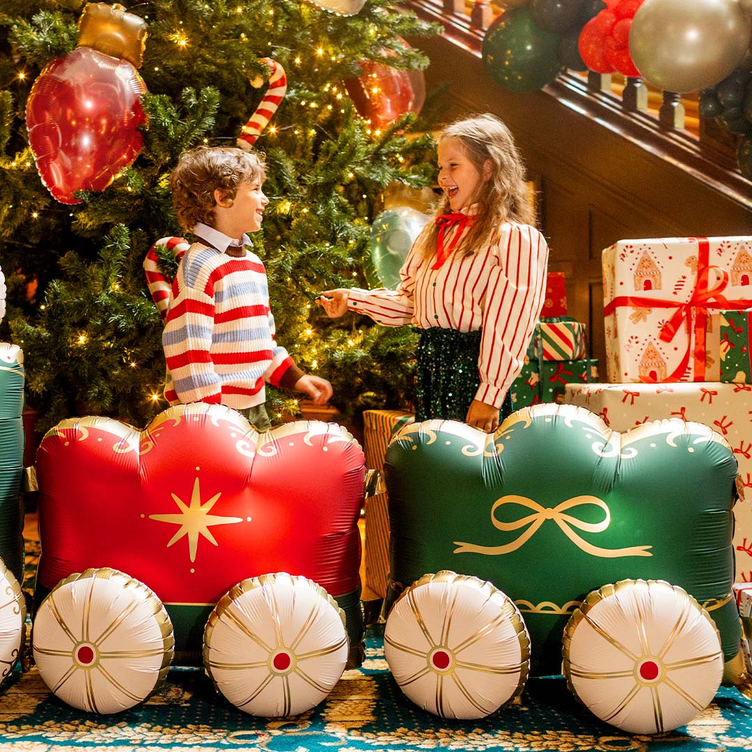 partydeco folieballon kersttrein XXL