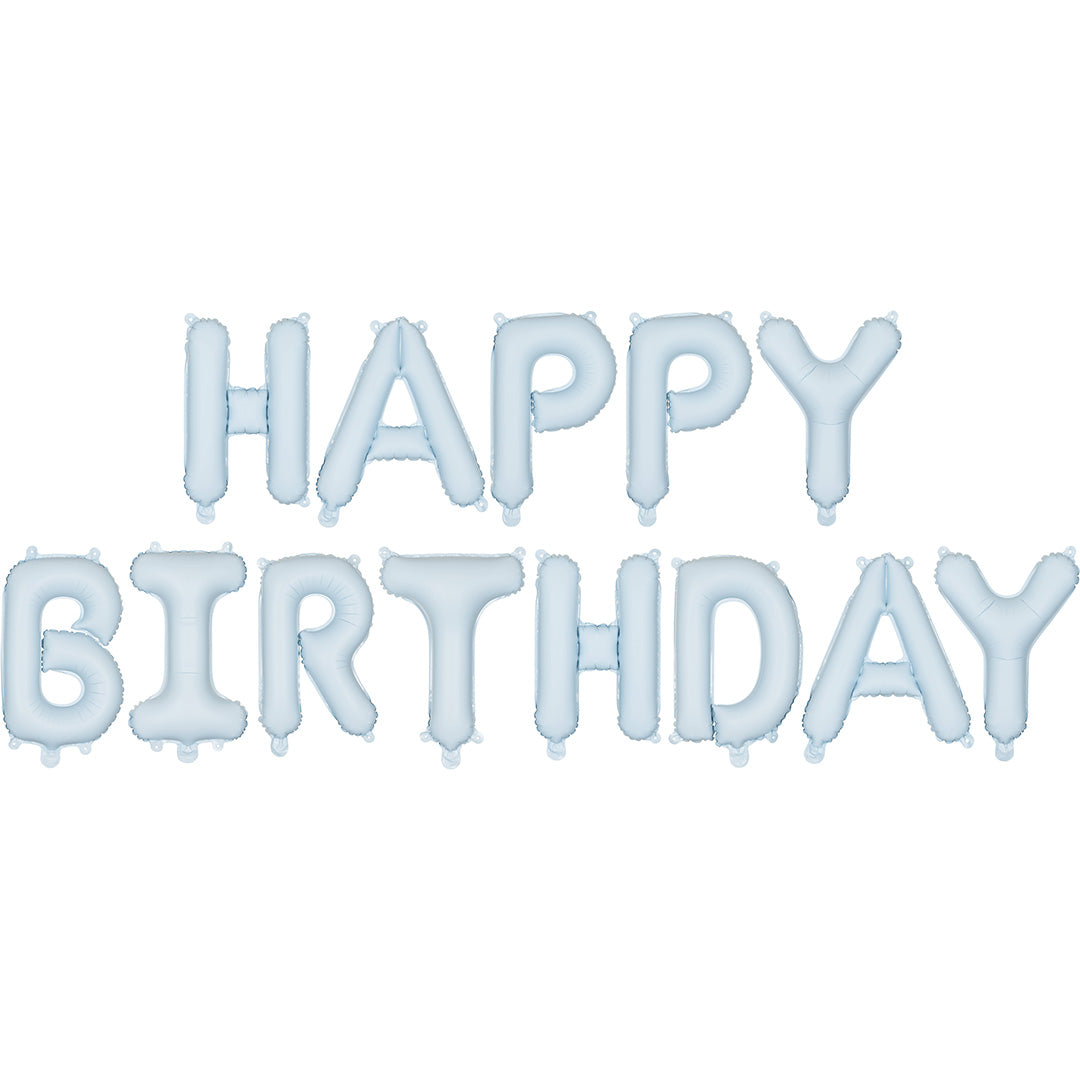partydeco folieballon happy birthday - blauw - 340x35 cm | FB6T-001J | 1