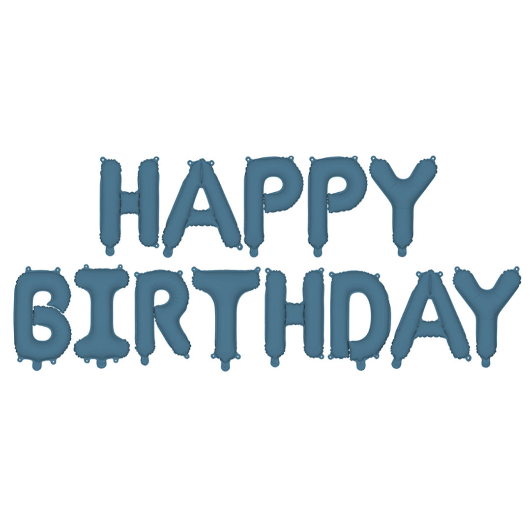 partydeco folieballonset happy birthday - navy blauw - 340x35 cm| FB6T-074 | 